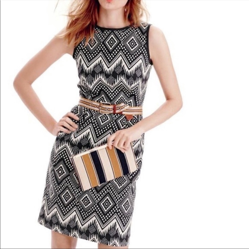 J Crew Geo Print Dress with Pockets $108 (Size 0)